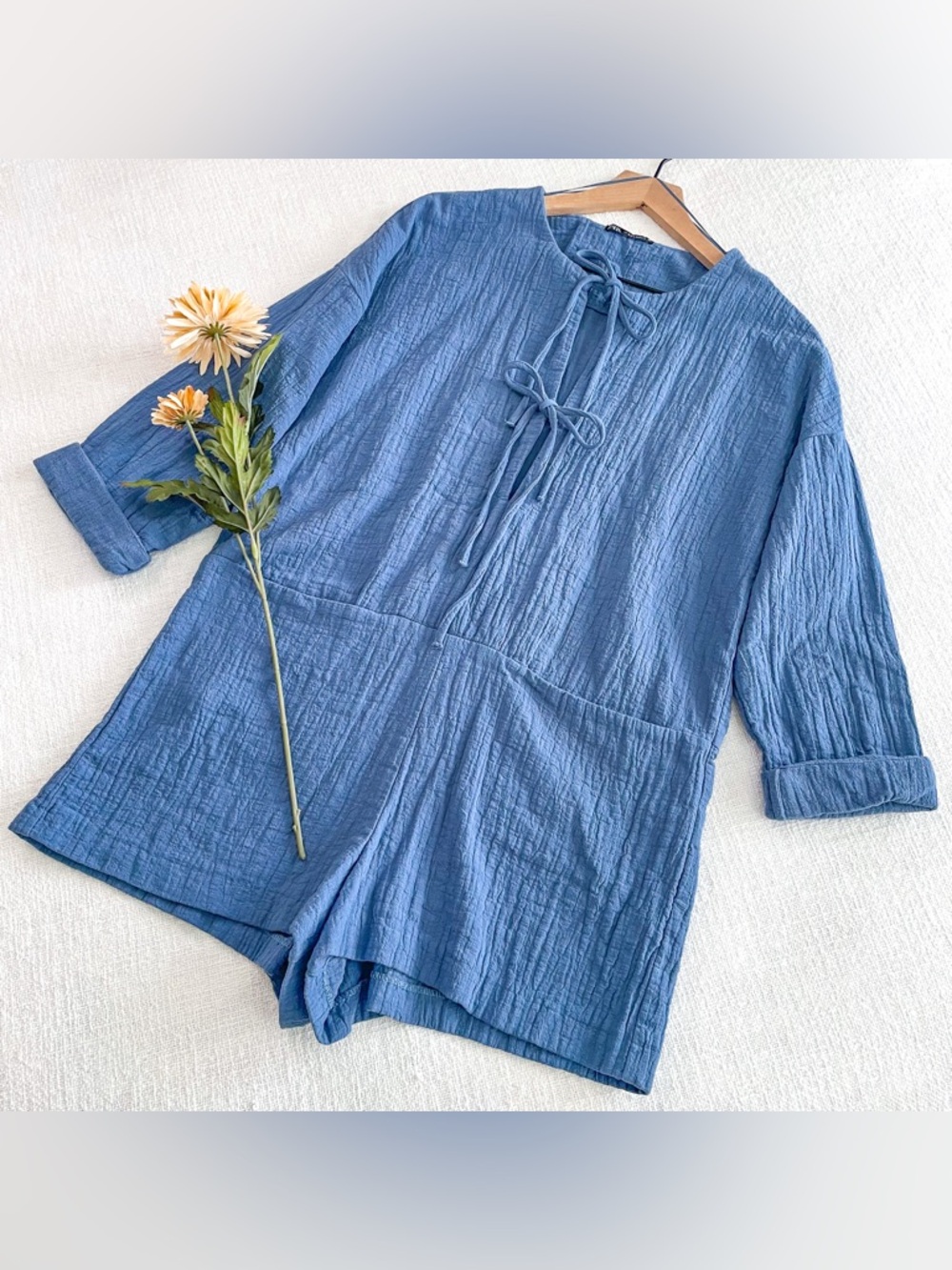 Zara gauzy cotton romper.